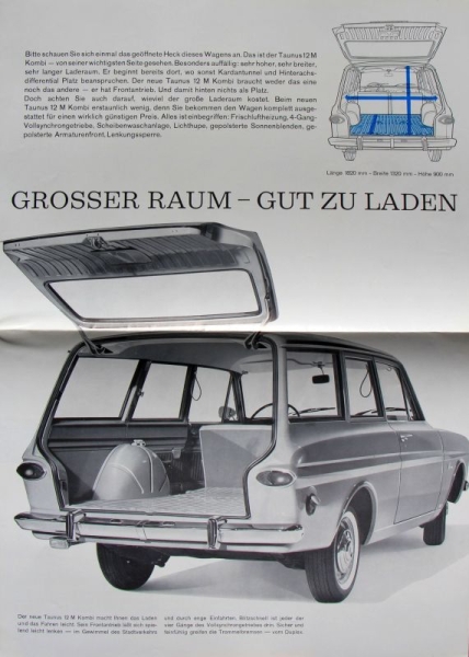 Ford Taunus 12 M Kombi Modelprogram 1964 Carbrochure (0216)
